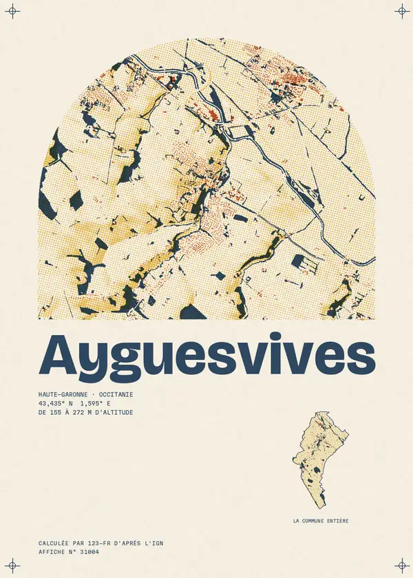 Affiche de Ayguesvives, calculée par 123-fr d'après l'IGN