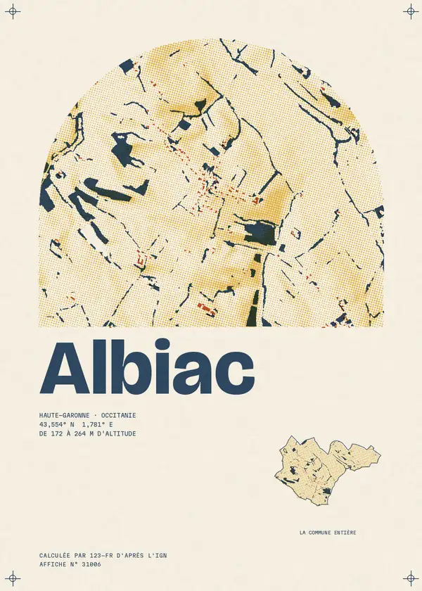 Affiche de Albiac, calculée par 123-fr d'après l'IGN