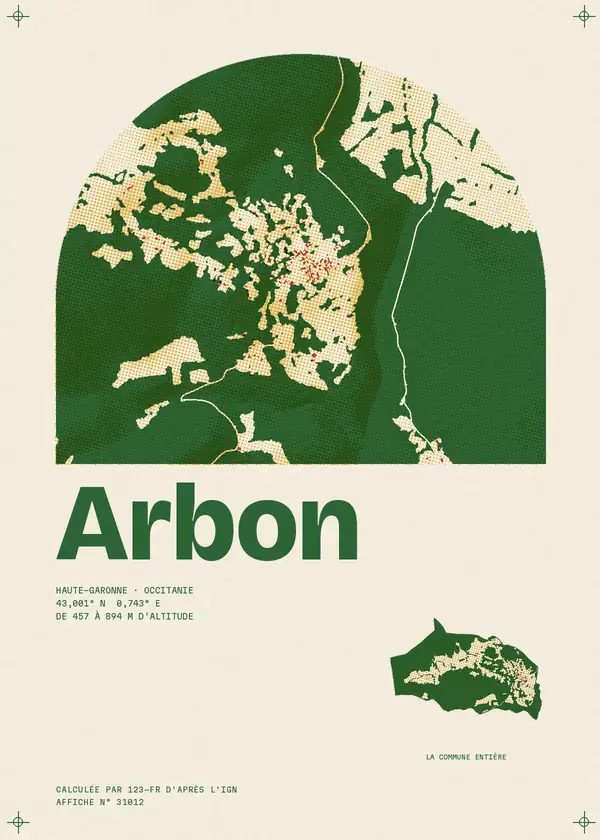 Affiche de Arbon, calculée par 123-fr d'après l'IGN