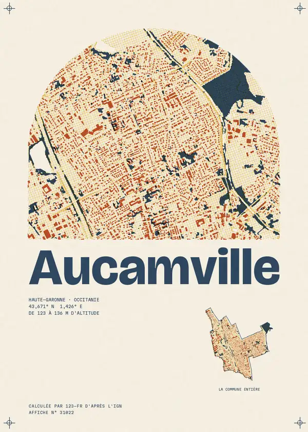 Affiche de Aucamville, calculée par 123-fr d'après l'IGN