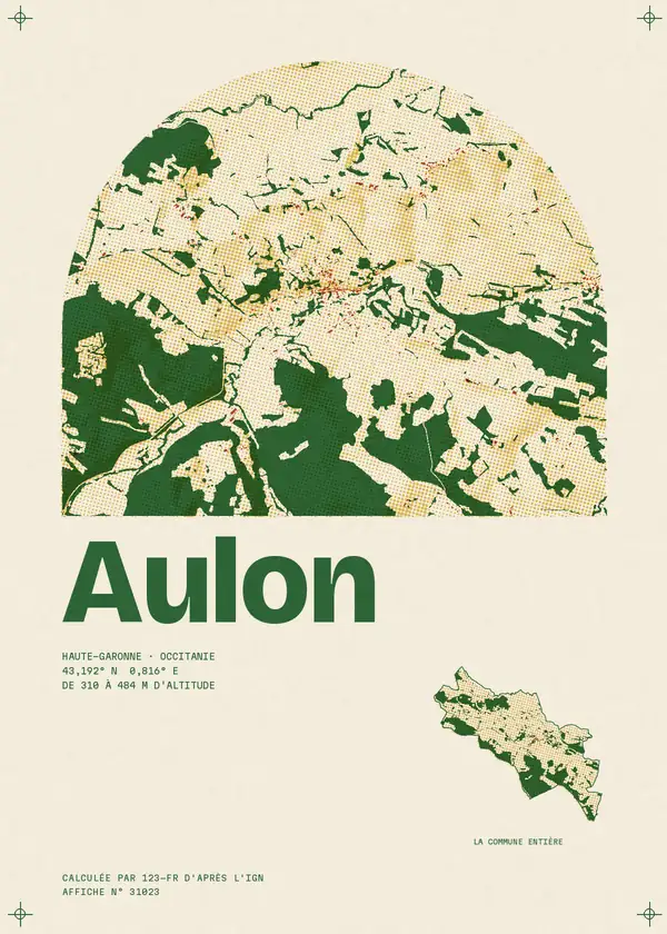 Affiche de Aulon, calculée par 123-fr d'après l'IGN