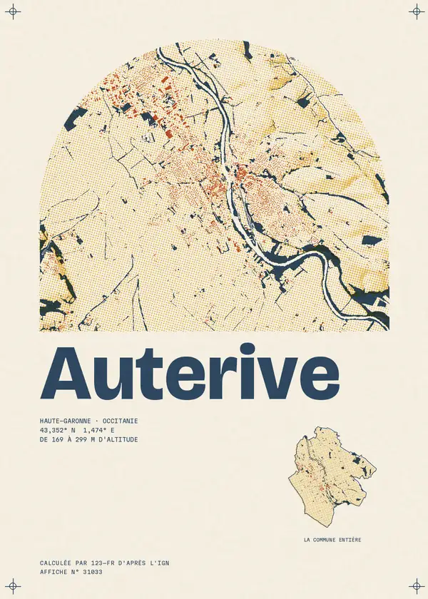 Affiche de Auterive, calculée par 123-fr d'après l'IGN