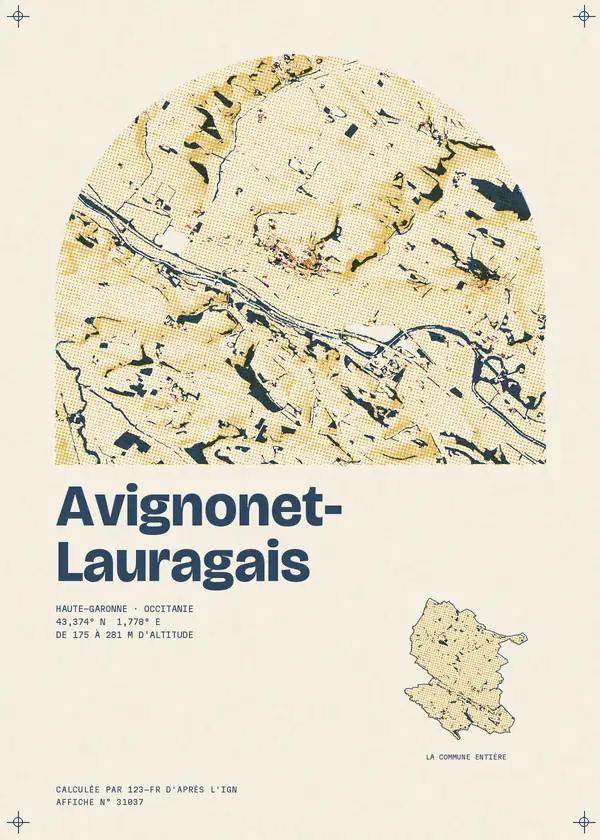 Affiche de Avignonet-Lauragais, calculée par 123-fr d'après l'IGN