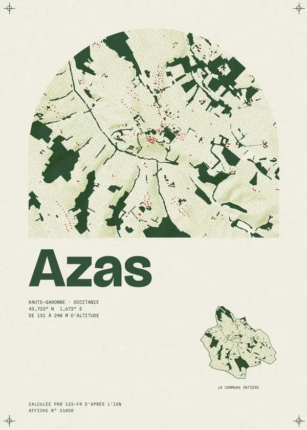 Affiche de Azas, calculée par 123-fr d'après l'IGN