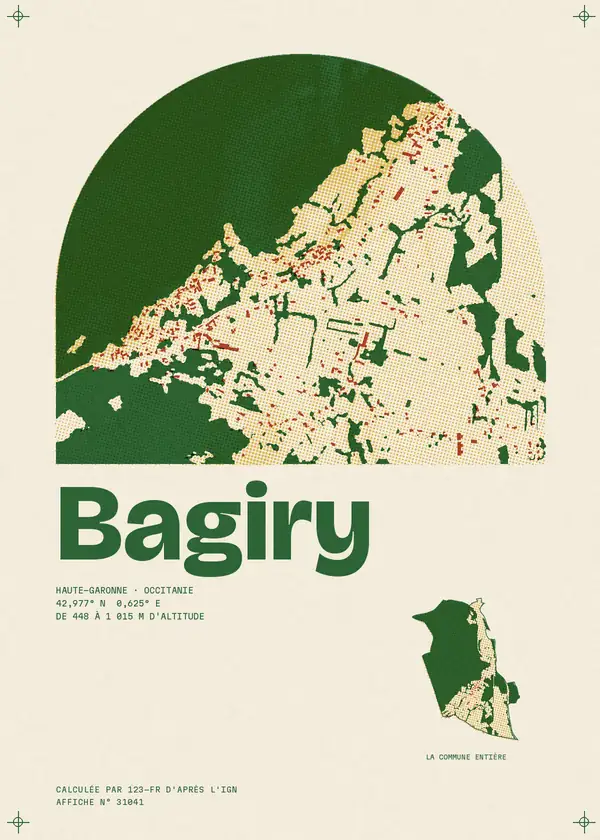 Affiche de Bagiry, calculée par 123-fr d'après l'IGN