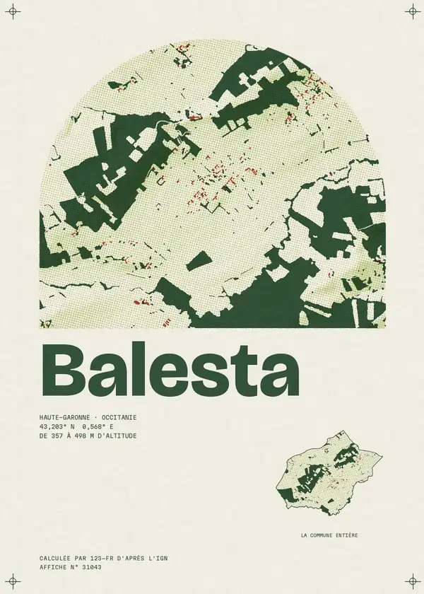 Affiche de Balesta, calculée par 123-fr d'après l'IGN
