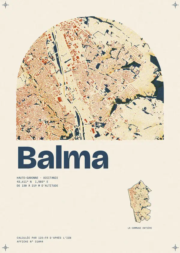 Affiche de Balma, calculée par 123-fr d'après l'IGN