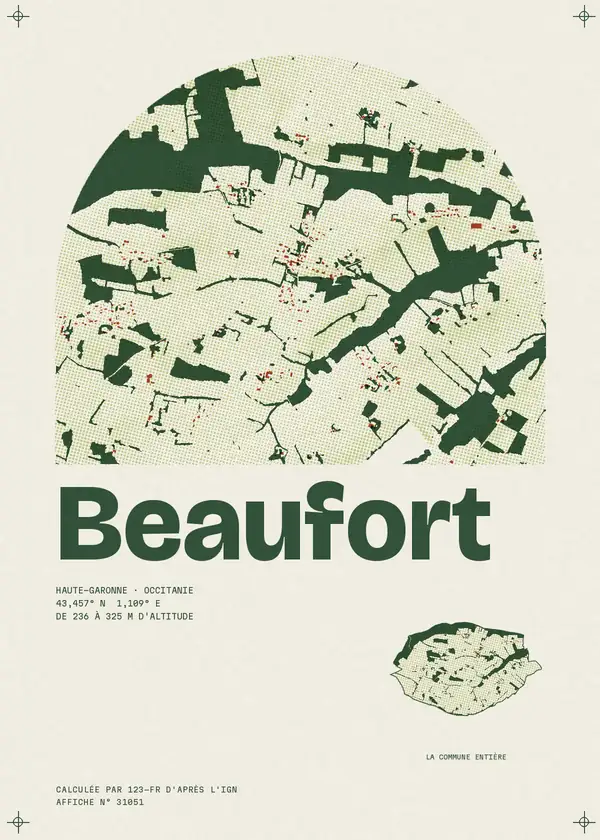 Affiche de Beaufort, calculée par 123-fr d'après l'IGN