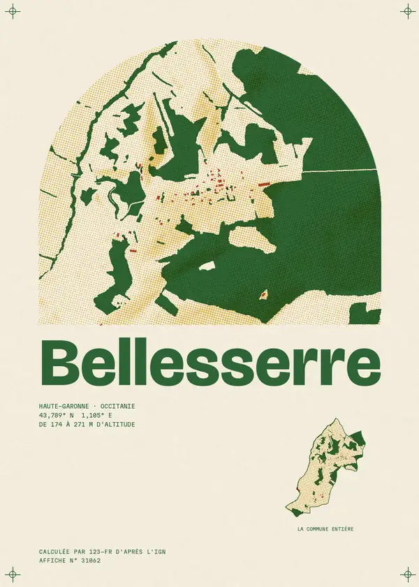 Affiche de Bellesserre, calculée par 123-fr d'après l'IGN