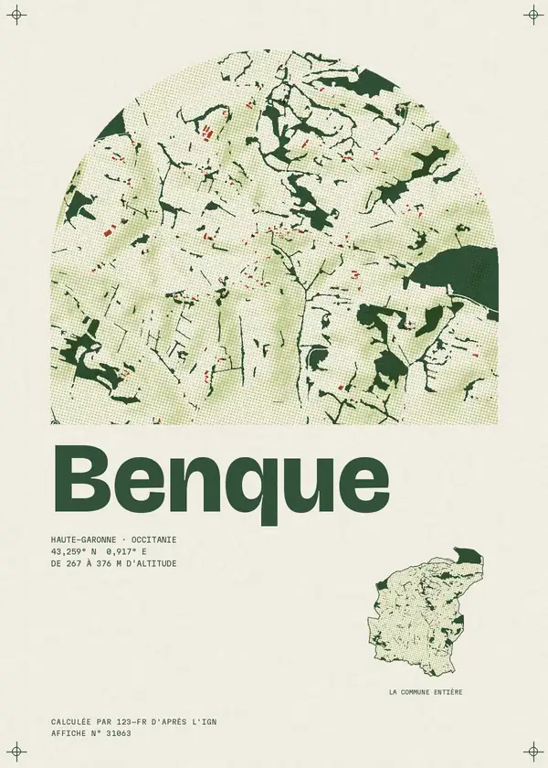 Affiche de Benque, calculée par 123-fr d'après l'IGN