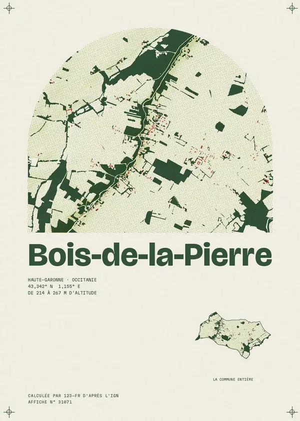 Affiche de Bois-de-la-Pierre, calculée par 123-fr d'après l'IGN