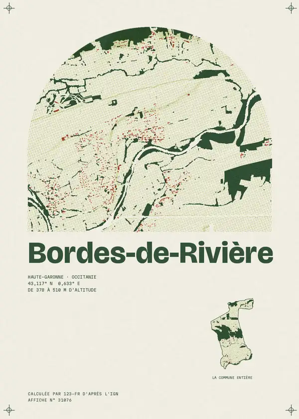 Affiche de Bordes-de-Rivière, calculée par 123-fr d'après l'IGN