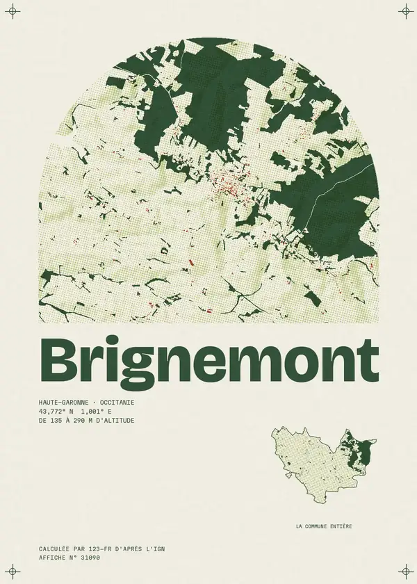 Affiche de Brignemont, calculée par 123-fr d'après l'IGN