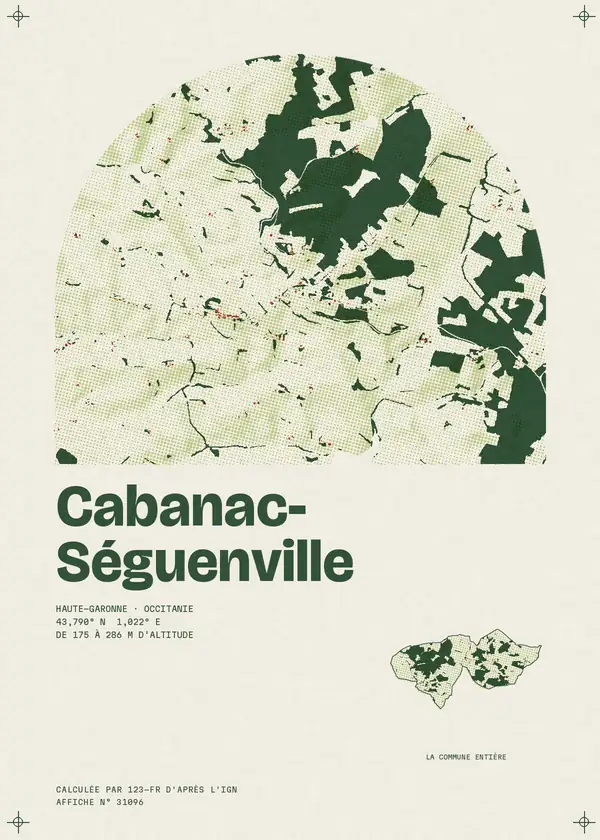 Affiche de Cabanac-Séguenville, calculée par 123-fr d'après l'IGN