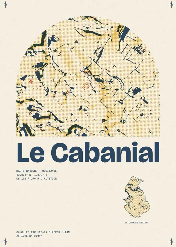 Affiche de Le Cabanial, calculée par 123-fr d'après l'IGN