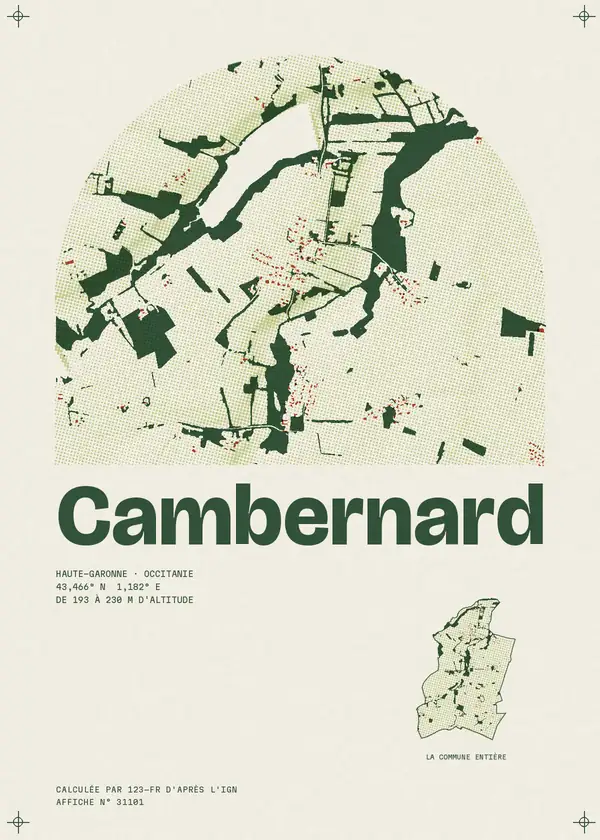 Affiche de Cambernard, calculée par 123-fr d'après l'IGN