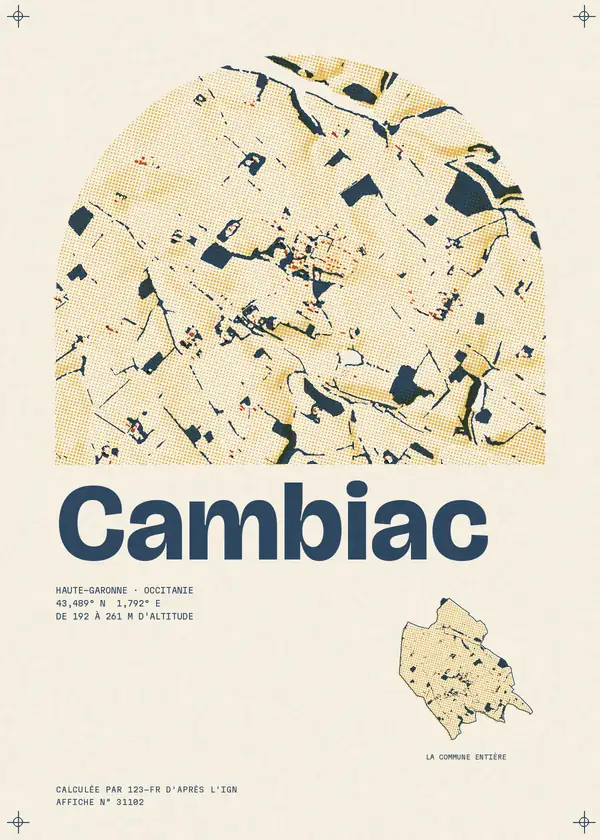 Affiche de Cambiac, calculée par 123-fr d'après l'IGN