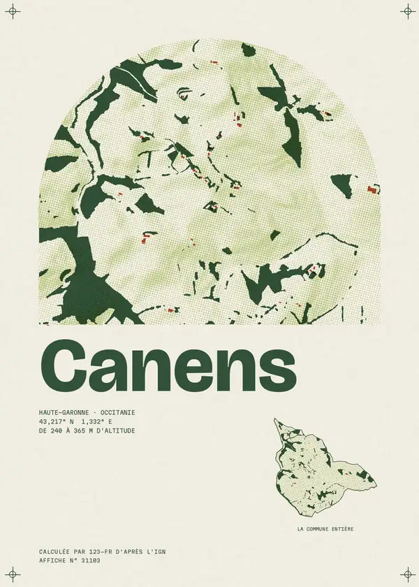Affiche de Canens, calculée par 123-fr d'après l'IGN