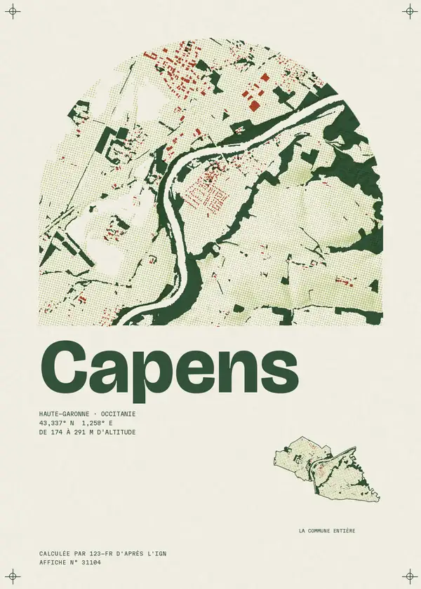 Affiche de Capens, calculée par 123-fr d'après l'IGN