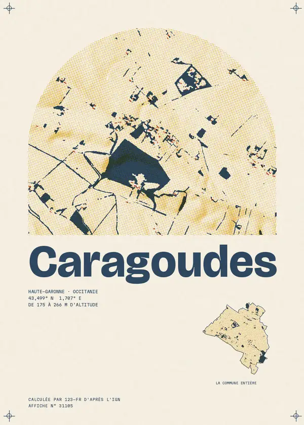 Affiche de Caragoudes, calculée par 123-fr d'après l'IGN