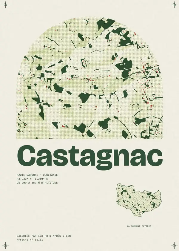 Affiche de Castagnac, calculée par 123-fr d'après l'IGN