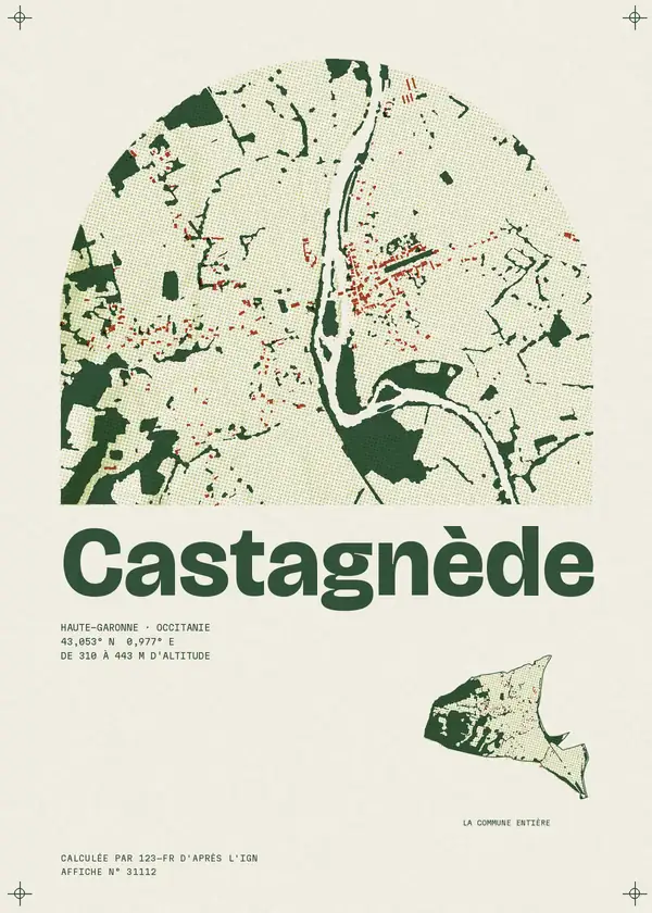 Affiche de Castagnède, calculée par 123-fr d'après l'IGN