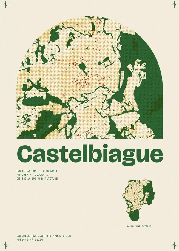 Affiche de Castelbiague, calculée par 123-fr d'après l'IGN