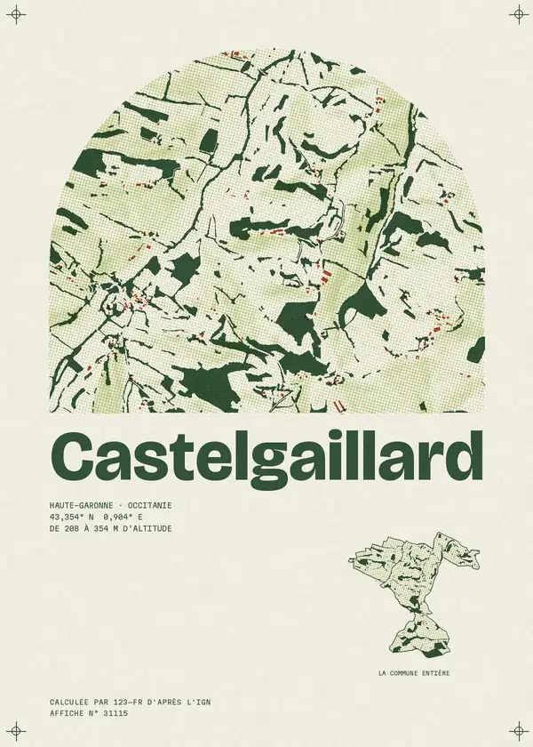 Affiche de Castelgaillard, calculée par 123-fr d'après l'IGN
