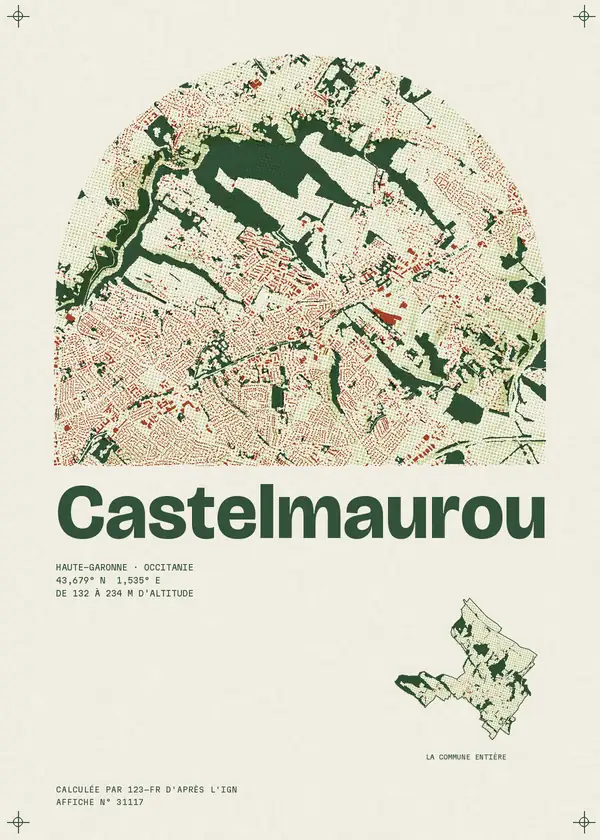 Affiche de Castelmaurou, calculée par 123-fr d'après l'IGN