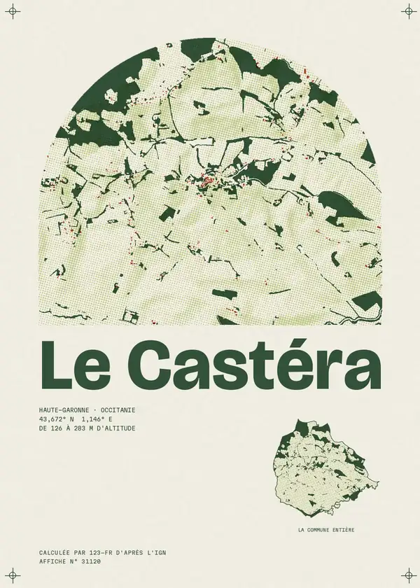 Affiche de Le Castéra, calculée par 123-fr d'après l'IGN