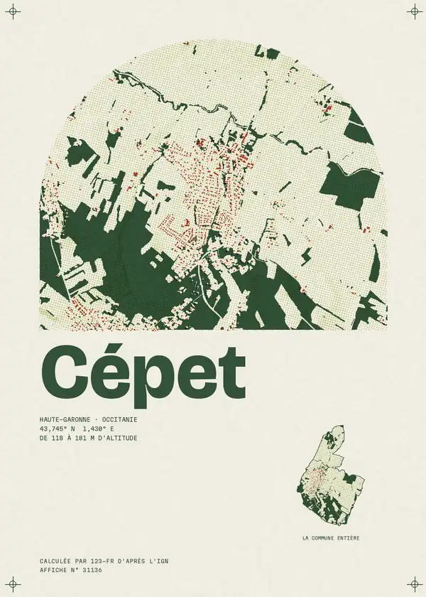 Affiche de Cépet, calculée par 123-fr d'après l'IGN
