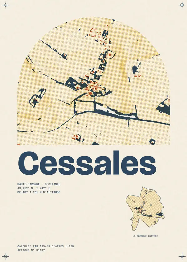 Affiche de Cessales, calculée par 123-fr d'après l'IGN