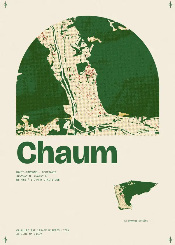 Affiche de Chaum, calculée par 123-fr d'après l'IGN