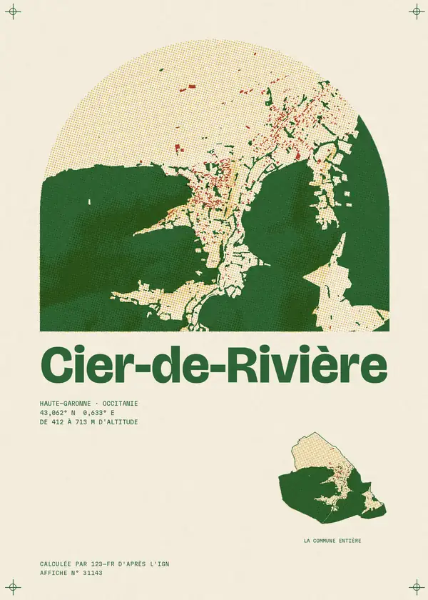 Affiche de Cier-de-Rivière, calculée par 123-fr d'après l'IGN