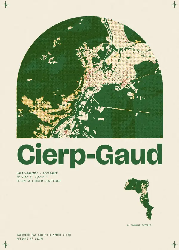 Affiche de Cierp-Gaud, calculée par 123-fr d'après l'IGN