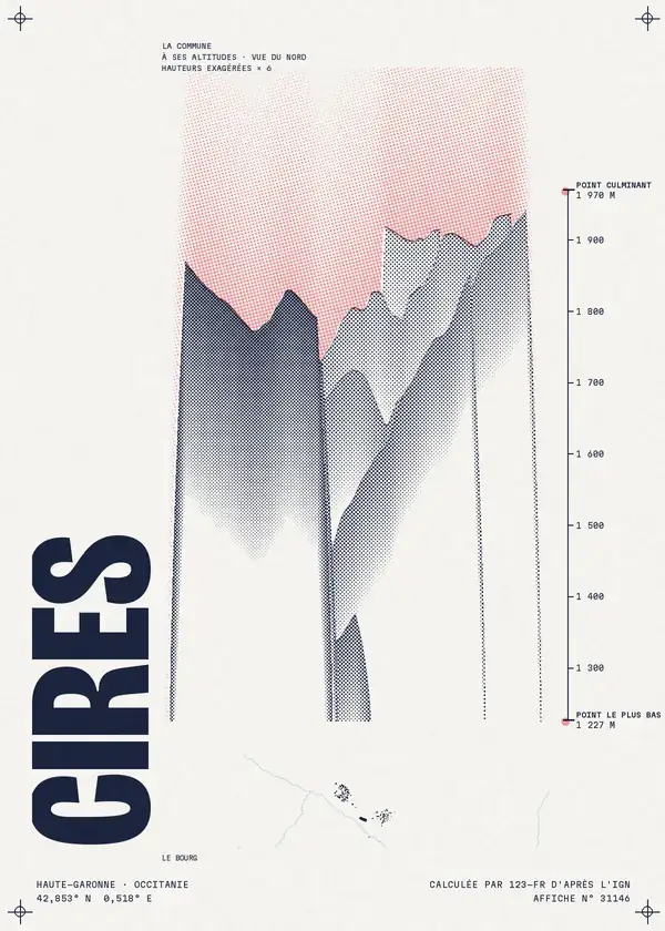 Affiche de Cirès, calculée par 123-fr d'après l'IGN
