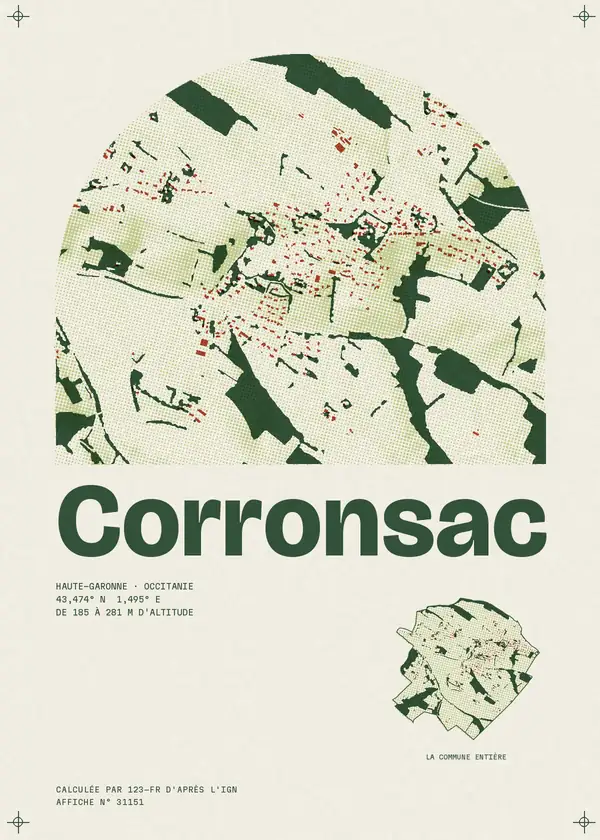 Affiche de Corronsac, calculée par 123-fr d'après l'IGN