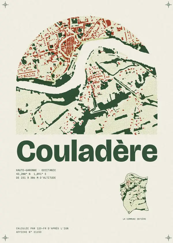 Affiche de Couladère, calculée par 123-fr d'après l'IGN