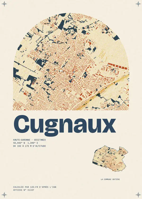 Affiche de Cugnaux, calculée par 123-fr d'après l'IGN