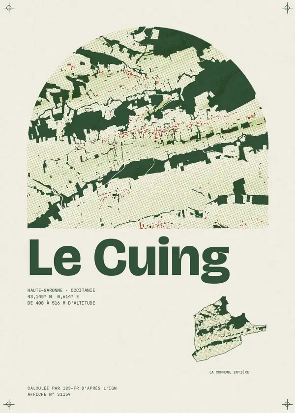 Affiche de Le Cuing, calculée par 123-fr d'après l'IGN