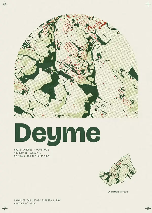 Affiche de Deyme, calculée par 123-fr d'après l'IGN
