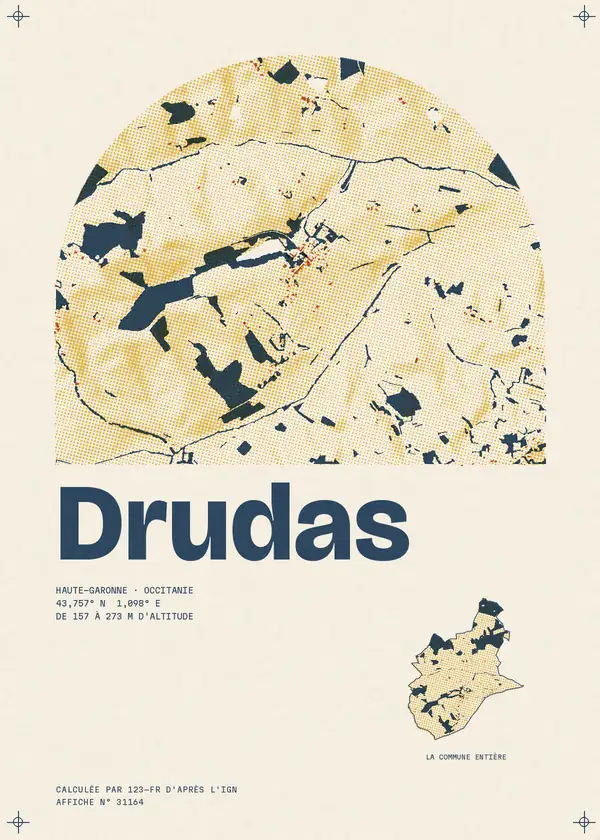Affiche de Drudas, calculée par 123-fr d'après l'IGN