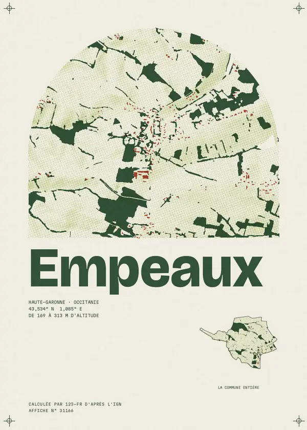 Affiche de Empeaux, calculée par 123-fr d'après l'IGN