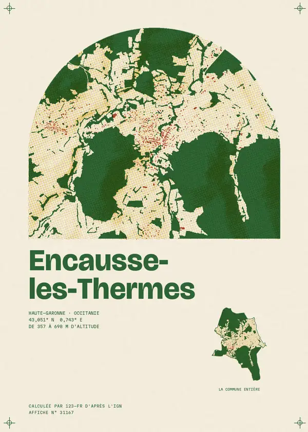 Affiche de Encausse-les-Thermes, calculée par 123-fr d'après l'IGN