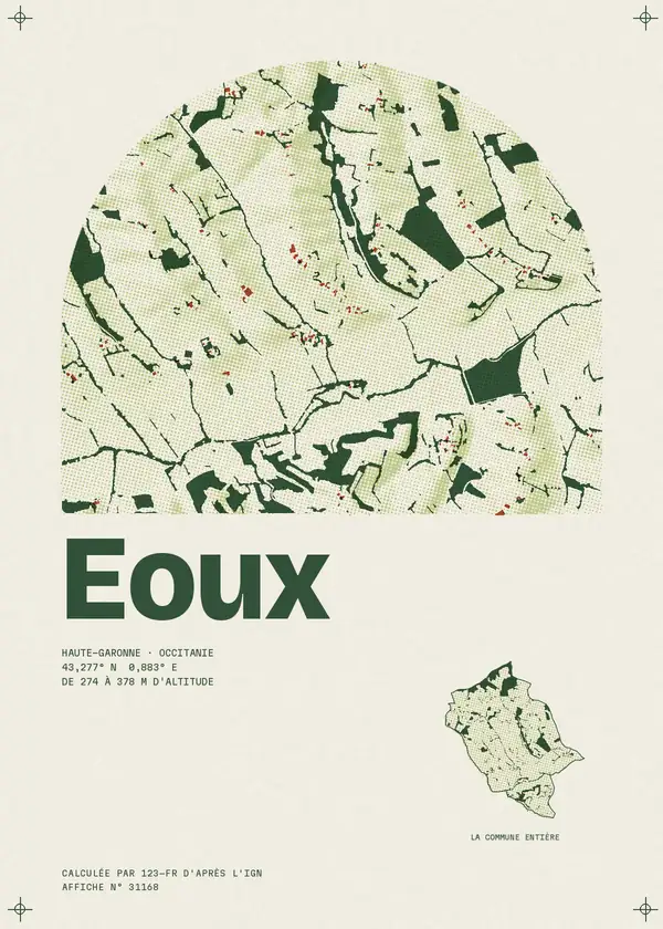 Affiche de Eoux, calculée par 123-fr d'après l'IGN