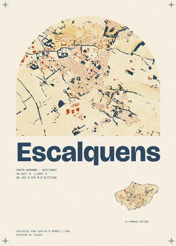 Affiche de Escalquens, calculée par 123-fr d'après l'IGN