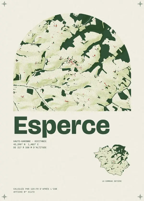 Affiche de Esperce, calculée par 123-fr d'après l'IGN