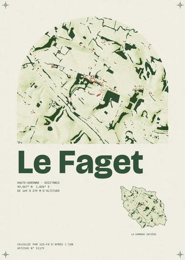 Affiche de Le Faget, calculée par 123-fr d'après l'IGN