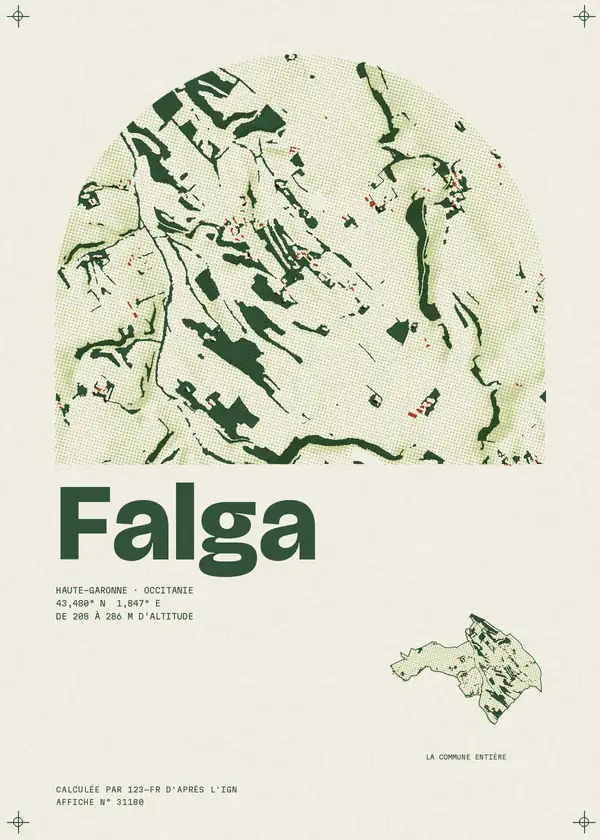 Affiche de Falga, calculée par 123-fr d'après l'IGN