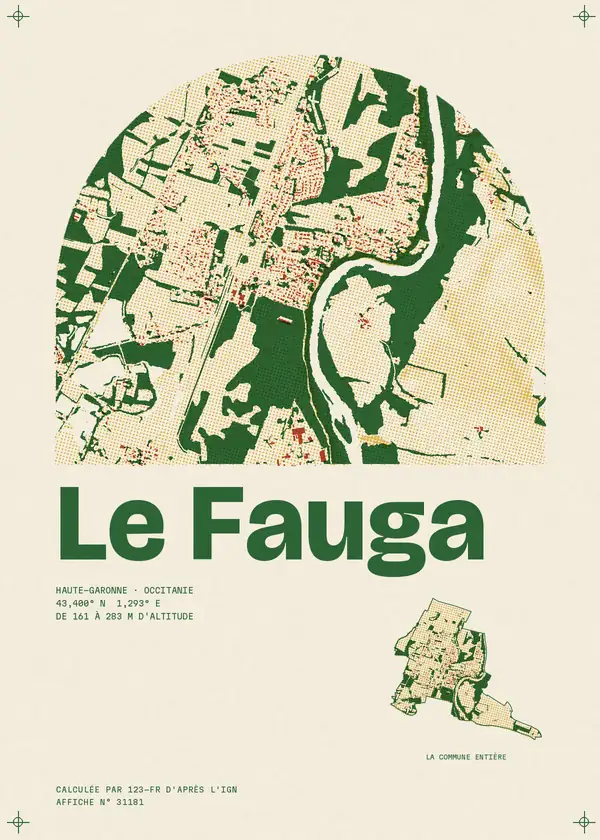Affiche de Le Fauga, calculée par 123-fr d'après l'IGN